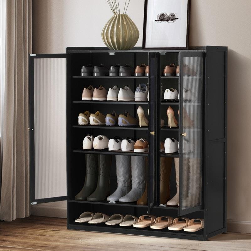 Load image into Gallery viewer, Oikiture Shoe Cabinet Shoes Storage Rack Organiser 3 Doors Shelf Black
