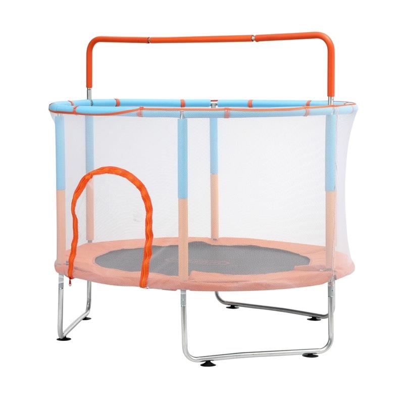 Load image into Gallery viewer, Mazam 60 Inch Kids Trampolines Enclosure Safety Net Horizontal Bar Orange
