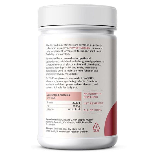 PetWell MOBILITY - Natural Joint Supplement for Dogs and Cats 125g