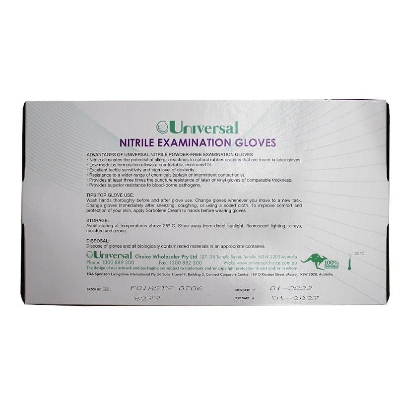 Load image into Gallery viewer, Universal Nitrile Examination Gloves ASTM Powder Free Small 100 Pieces/Box

