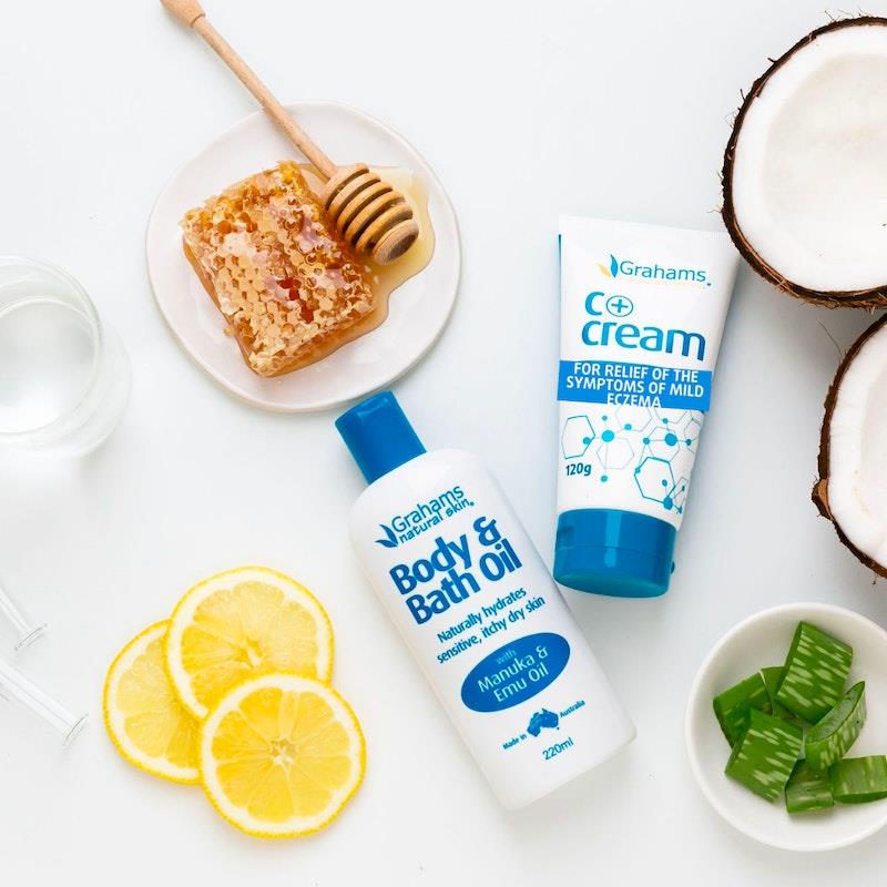 Load image into Gallery viewer, Grahams Natural Itchy Skin Care Pack C+ 120g / Bath Oil 200ml PACK
