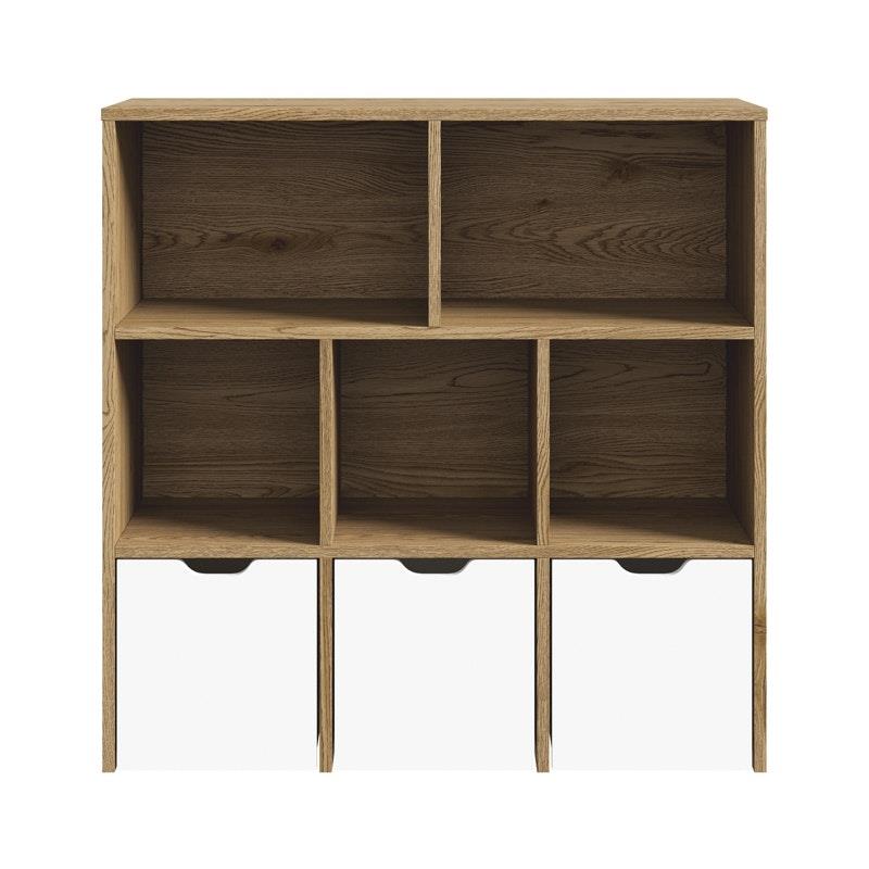 Load image into Gallery viewer, Oikiture Kids Bookcase Toy Organiser Cabinet With Removable Box Storage Natural &amp; White
