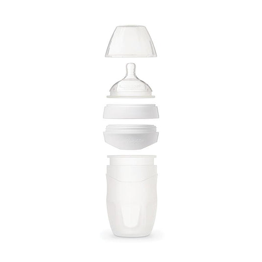 Tiny Twinkle - Silicone Baby Bottle - White 180ml