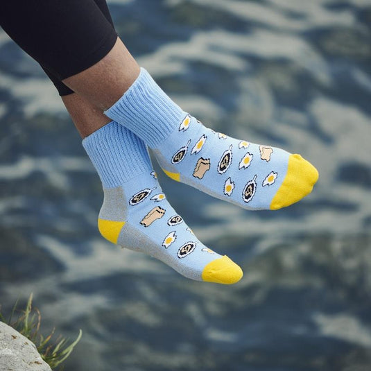 Glucology 6 Pack Mixed Patterned Socks - Bananas, Avocado & Eggs Medium
