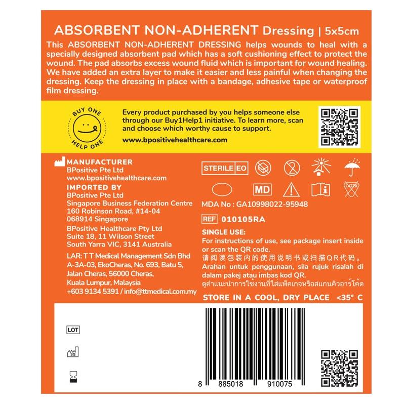 Load image into Gallery viewer, bpositive Absorbent Non-Adherent Dressing 5x5cm 2Pack
