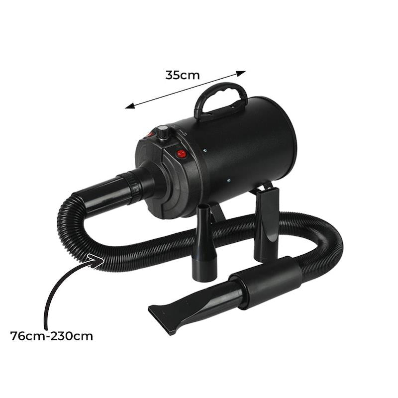 Load image into Gallery viewer, PaWz Dog Cat Pet Hair Dryer Grooming Blow Speed Hairdryer Blower Heater Blaster 2800W Black
