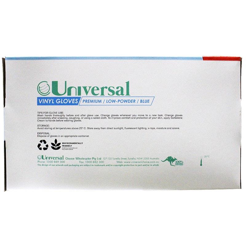 Load image into Gallery viewer, Universal Vinyl Gloves Low Powder Blue Large 100 Pieces/Box
