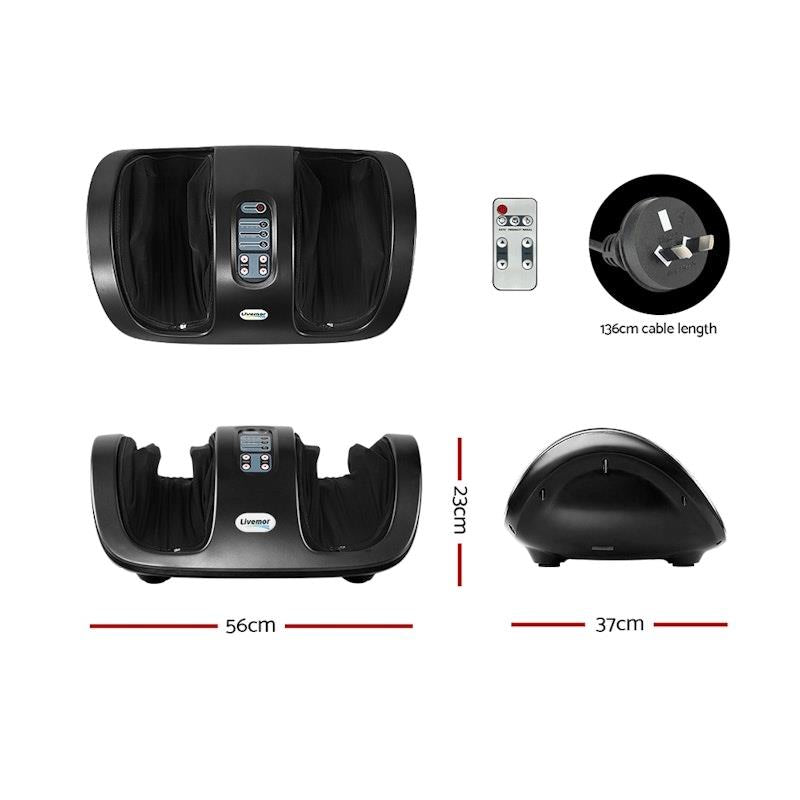 Load image into Gallery viewer, Livemor Foot Massager Ankle &amp; Calf Shiatsu Kneading Rolling Massagers Black
