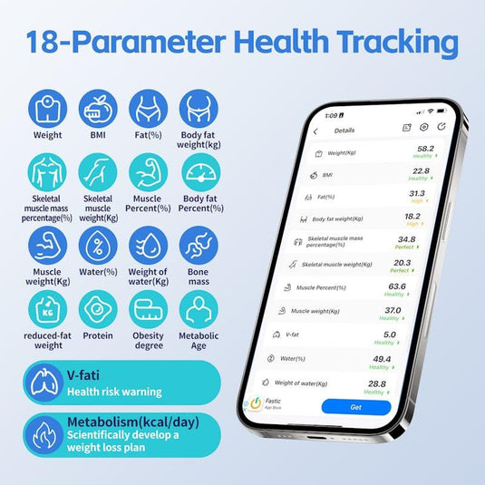 Clevinger Bluetooth Smart Digital Glass Bathroom Scale Max Capacity 180KG 1Unit
