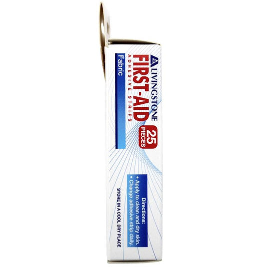 Livingstone Adhesive Fabric First Aid Strips with Pad Sterile 73 x 18mm 25 Pieces/Box