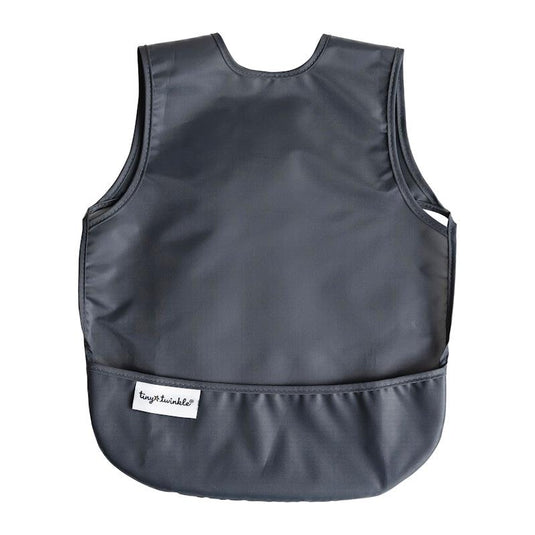 Tiny Twinkle Mess Proof Apron Bib 2 Pack - Sage, Charcoal Small