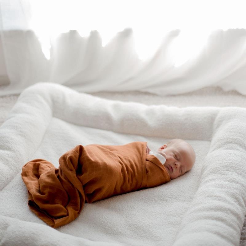 Load image into Gallery viewer, Zoe Sage Organic Muslin Swaddle Wrap Savannah Rust 1pc
