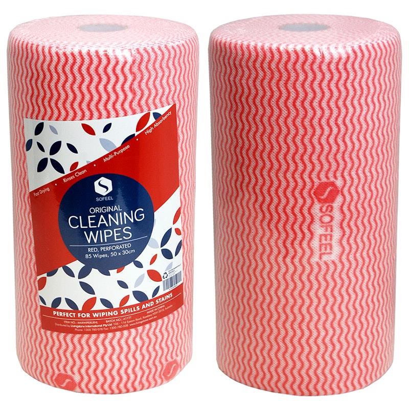 Load image into Gallery viewer, Sofeel Original Microfibre Heavy Duty Super Cleaning Wipes Red 85 Pieces/Roll
