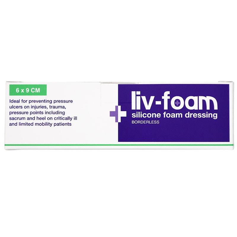 Load image into Gallery viewer, Livingstone Liv-Foam Silicone Foam Dressing Borderless Adhesive 6 x 9cm 5 Pieces/Box
