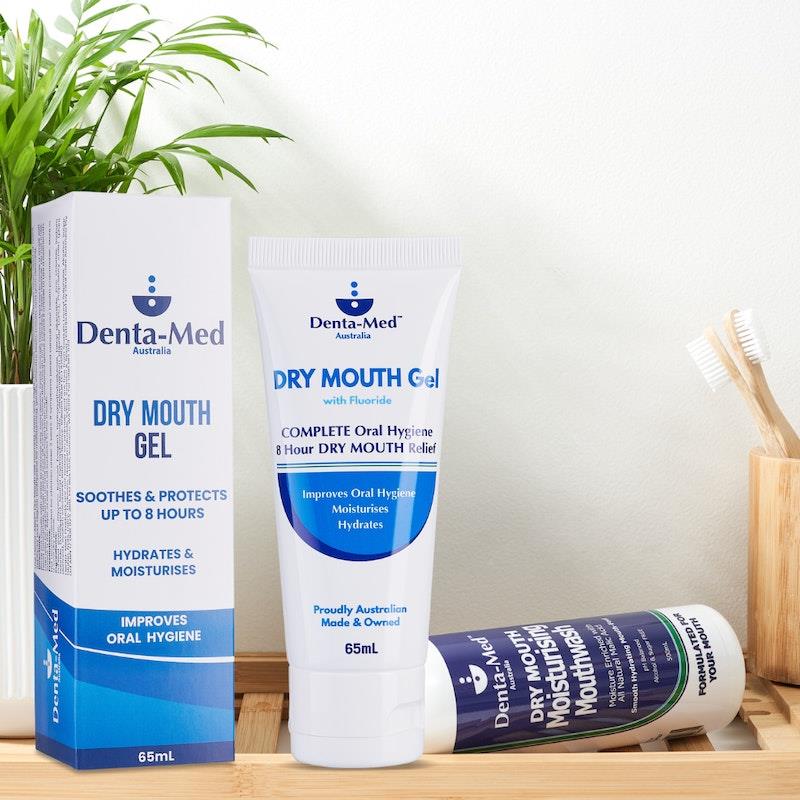 Load image into Gallery viewer, Denta-Med Dry Mouth Gel 65mL Tube &amp; Moisturising Mouthwash 250mL Bottle Bundle
