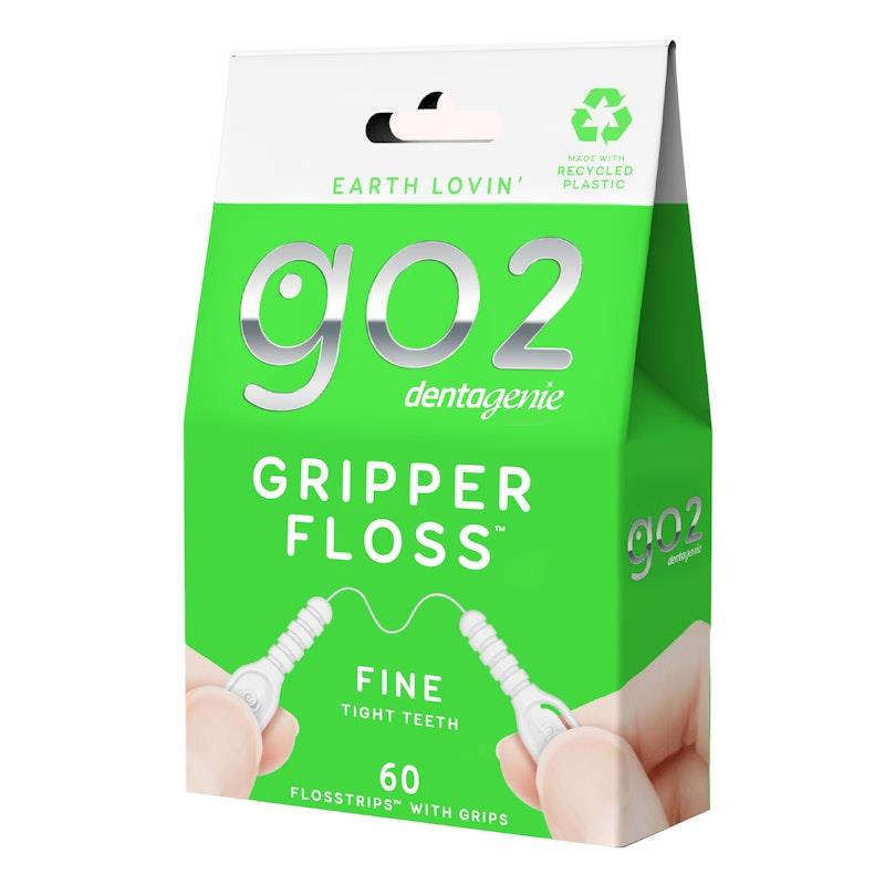 Load image into Gallery viewer, GO2 Dentagenie Gripper Fine Flosstrips with Grips 60pk

