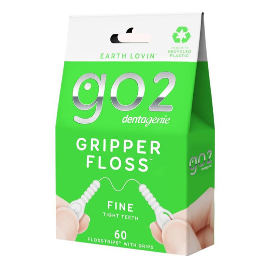 GO2 Dentagenie Gripper Fine Flosstrips with Grips 60pk