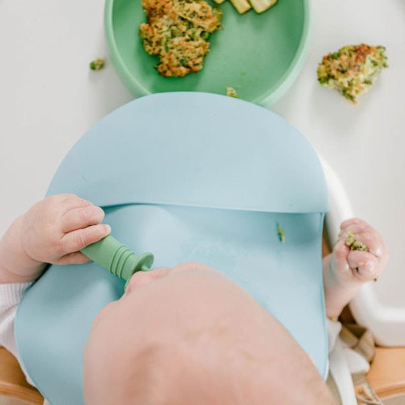 Load image into Gallery viewer, Starting Solids Australia Selfie Spoon + Fork Mint Crisp
