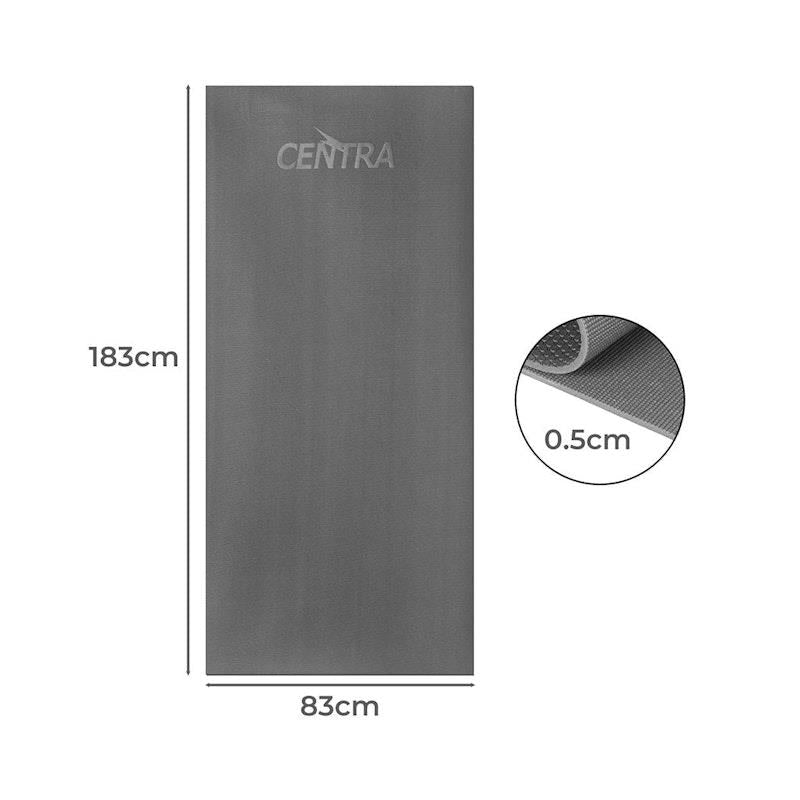 Load image into Gallery viewer, Centra Yoga Mat Non Slip 5mm Exercise Padded Fitness Sports Workout Mat - Grey 1pc
