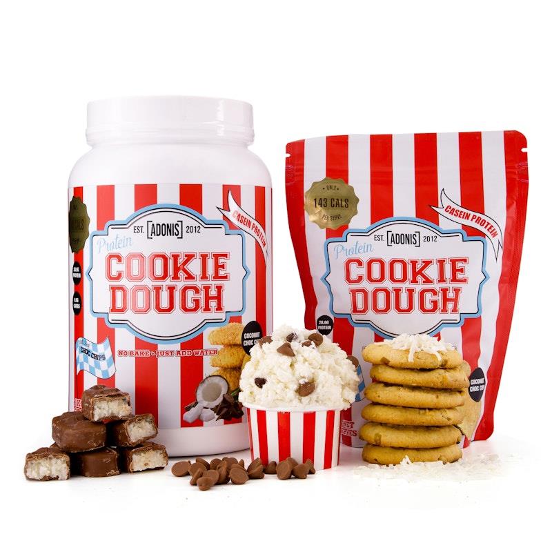 Load image into Gallery viewer, Adonis Gear Protein Cookie Dough (Casein Protein) - Coconut Choc Chip - 400g 10Serves
