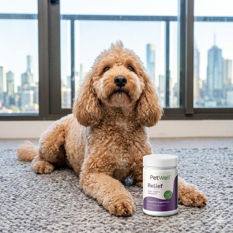 Load image into Gallery viewer, PetWell RELIEF –Skin, Coat &amp; Immune Support for Dogs &amp; Cats 125g
