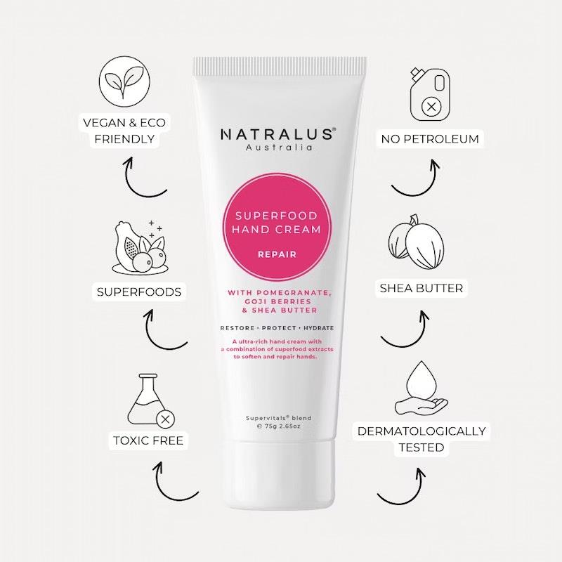 Load image into Gallery viewer, Natralus Superfood Hand Cream Repair 75g x 6 Bundle
