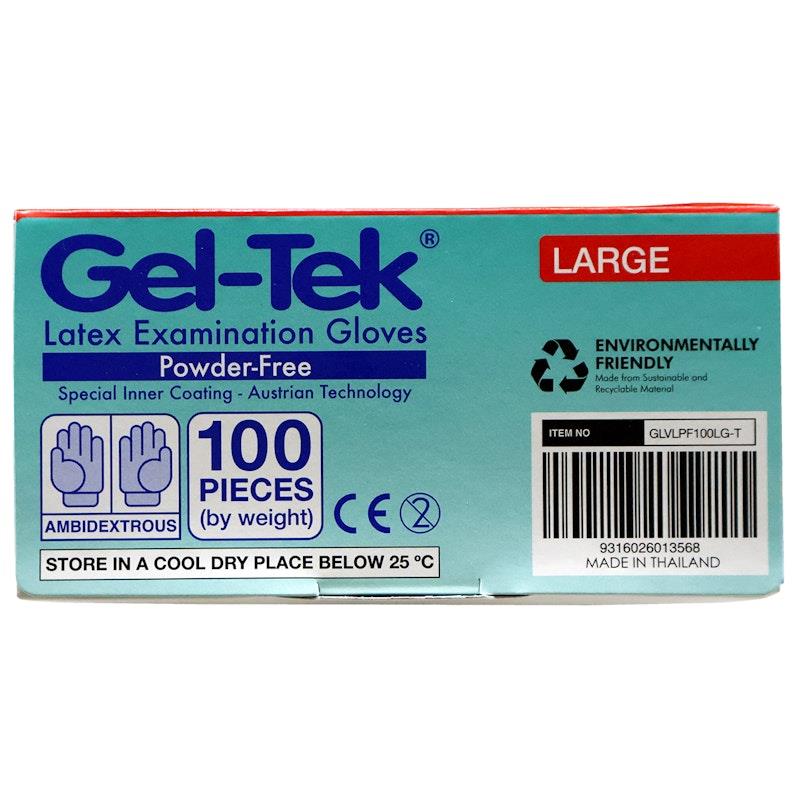 Load image into Gallery viewer, Geltek Latex Examination Gloves Powder Free Large Cream 100 Pieces/Box
