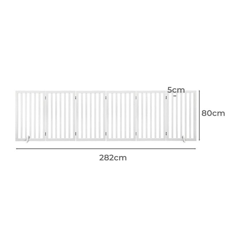 Load image into Gallery viewer, PaWz Wooden Pet Gate Dog Fence Safety Stair Barrier Security Door 6 Panel Large

