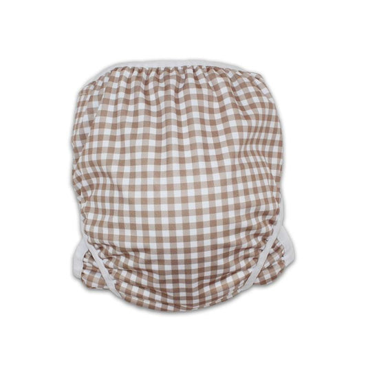 tyoub Adjustable Reusable Swim Nappy and Wet Bag - Fawn Gingham Check One Size