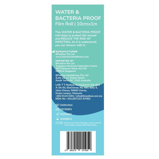 bpositive Water & Bacteria Proof Film Roll 10cmx1m 1Pack
