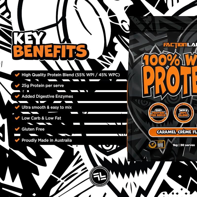 Load image into Gallery viewer, Faction Labs 100% Whey Protein - 30 serves Caramel Creme
