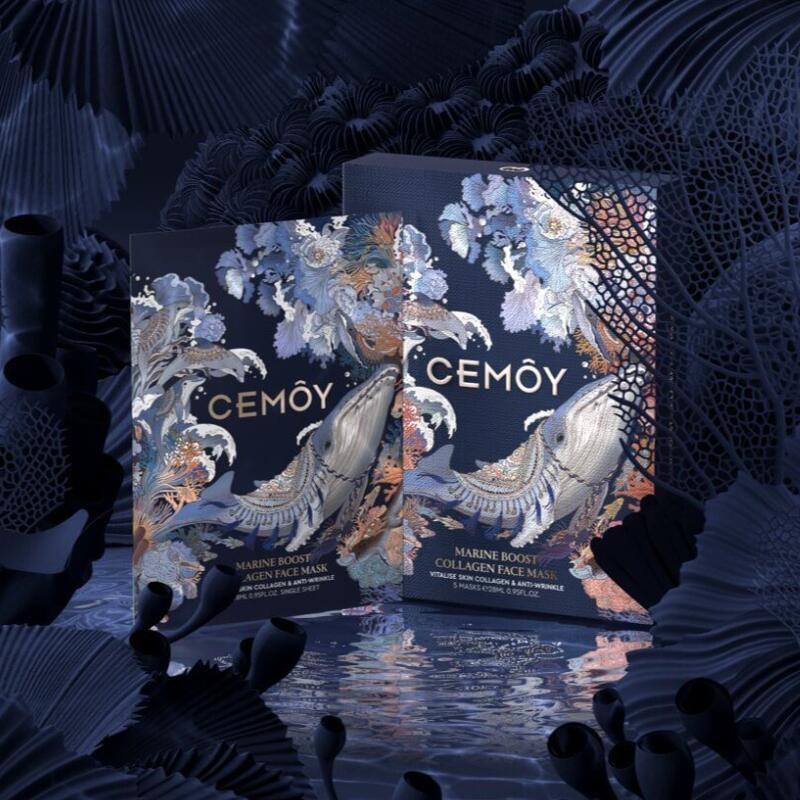 Load image into Gallery viewer, CEMOY Marine Boost Collagen Face Mask 5 Sheets

