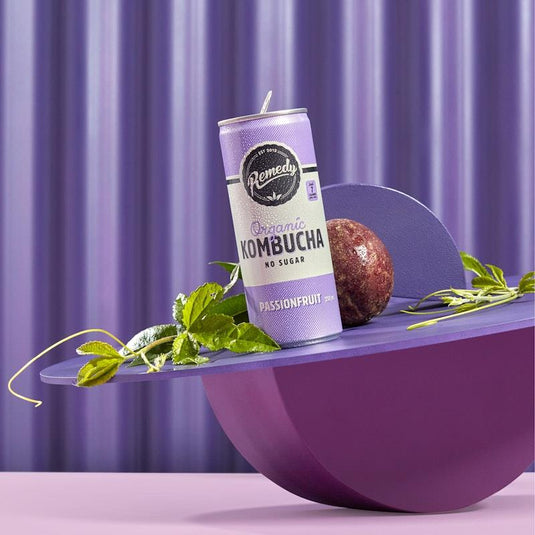 Remedy Kombucha Passionfruit 250ml Can x 24