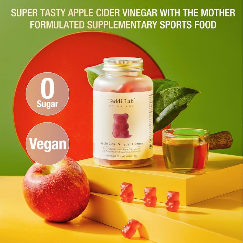 Load image into Gallery viewer, Teddi Lab by Unichi Apple Cider Vinegar Gummy 60s x3 - Detox &amp; Metabolism Pack
