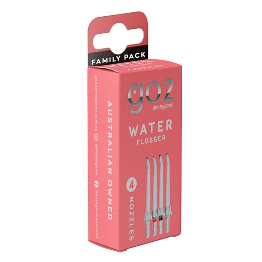 GO2 Dentagenie Water Flosser Replacement Nozzle Family Pack 4Pack