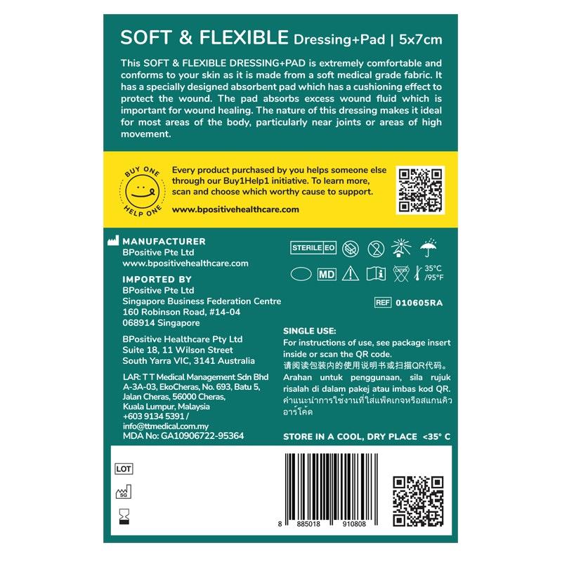 Load image into Gallery viewer, bpositive Soft &amp; Flexible Dressing  Pad 5x7cm 2Pack

