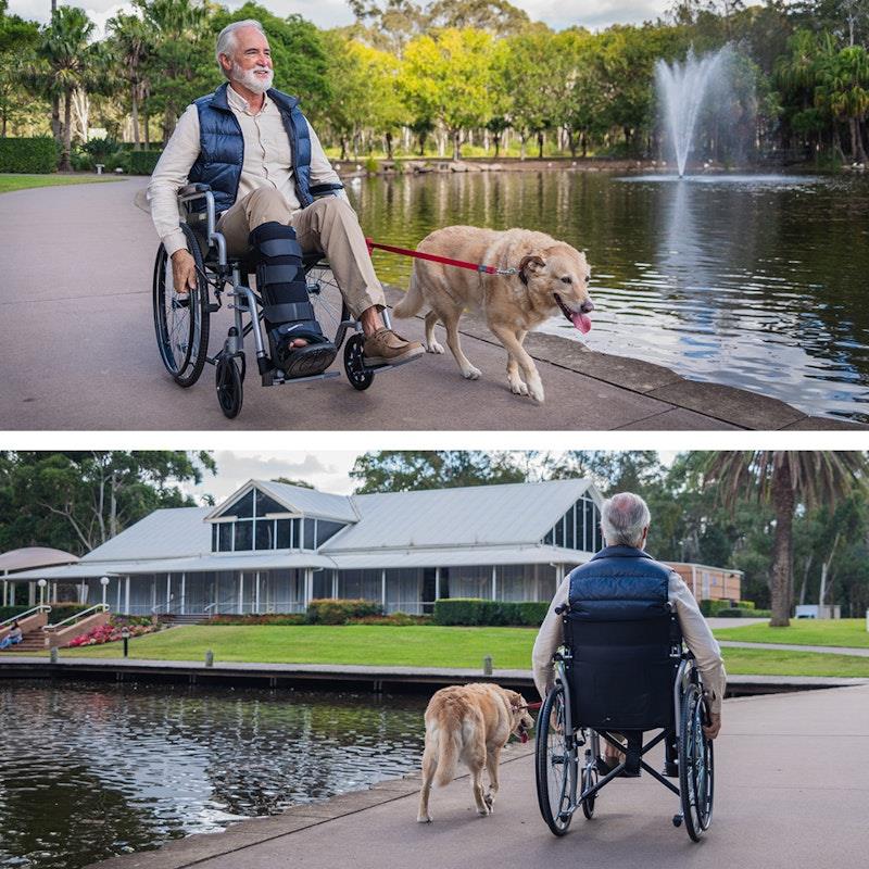 Load image into Gallery viewer, Equipmed 24 Inch Folding Wheelchair with Park Brakes Grey
