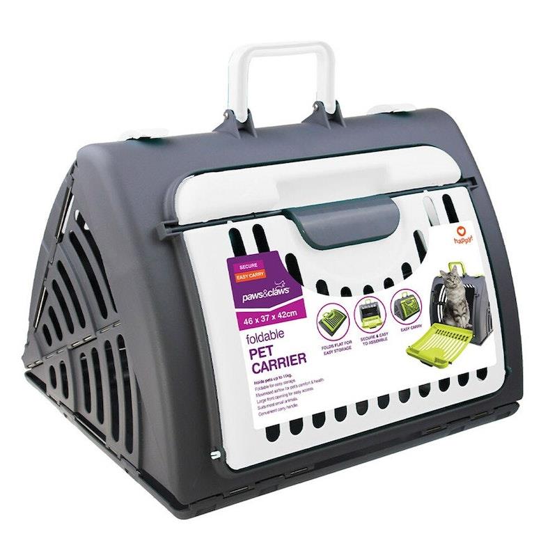 Load image into Gallery viewer, Paws &amp; Claws Collapsible Pet Carrier - Assorted 1pc
