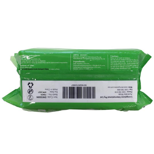 Liv-Wipe Hospital Grade Sanitiser Disinfectant Wipes 22 x 28cm 150 Pieces/Box