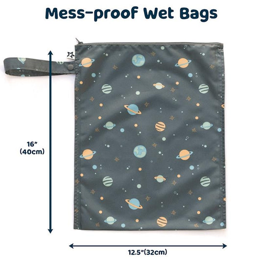 Tiny Twinkle - Mess - Proof Wet Bag 2 Pack Space & Sage