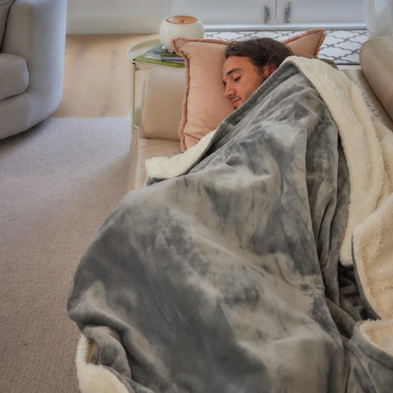 Load image into Gallery viewer, Homedics Heated Throw Blanket Grey
