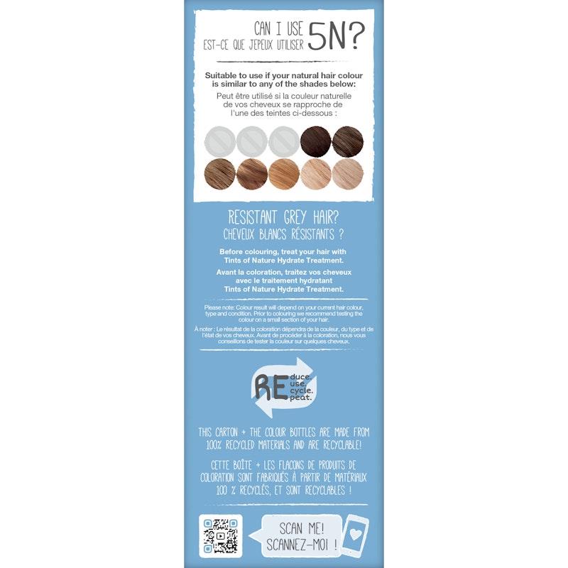 Load image into Gallery viewer, Tints of Nature 5N Natural Light Brown Permanent Hair Dye 130ml
