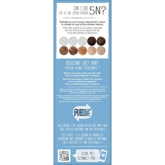Tints of Nature 5N Natural Light Brown Permanent Hair Dye 130ml