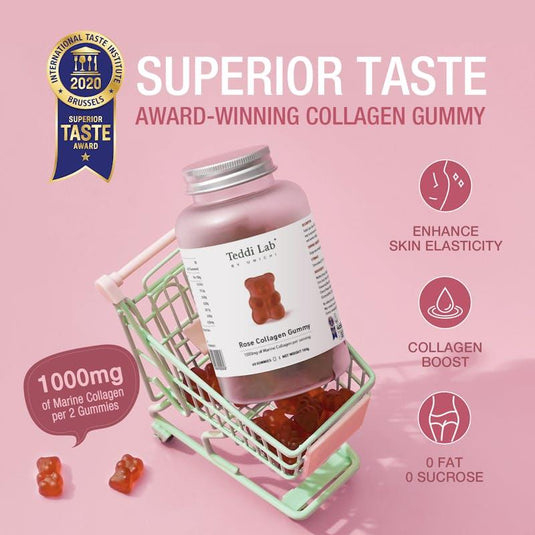 Teddi Lab by Unichi Rose Collagen Gummy 60s x3 Anti-Aging & Skin elasticity Pack