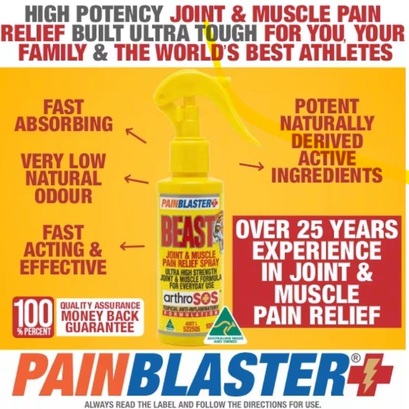Load image into Gallery viewer, PAIN BLASTER Beast Joint &amp; Muscle Pain Relief Spray 100ml by Athelite 2Pack
