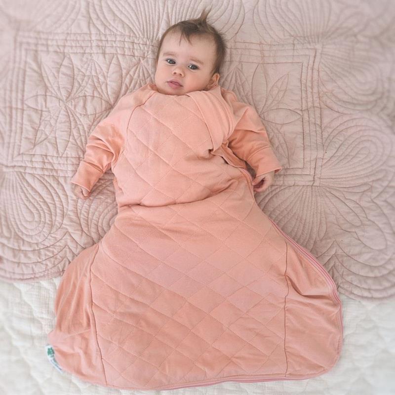 Load image into Gallery viewer, Baby Loves Sleep - 2.5 TOG Winter - Hands In &amp; Out Extra-Wide Sack Warm - Peach Pink 12+M
