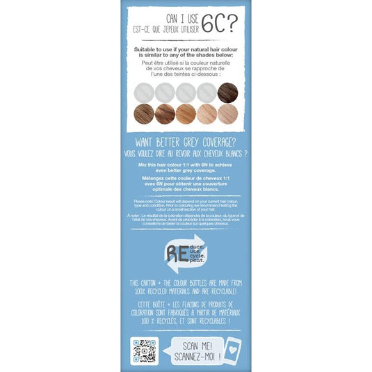 Tints of Nature 6C Dark Ash Blonde Permanent Hair Dye 130ml