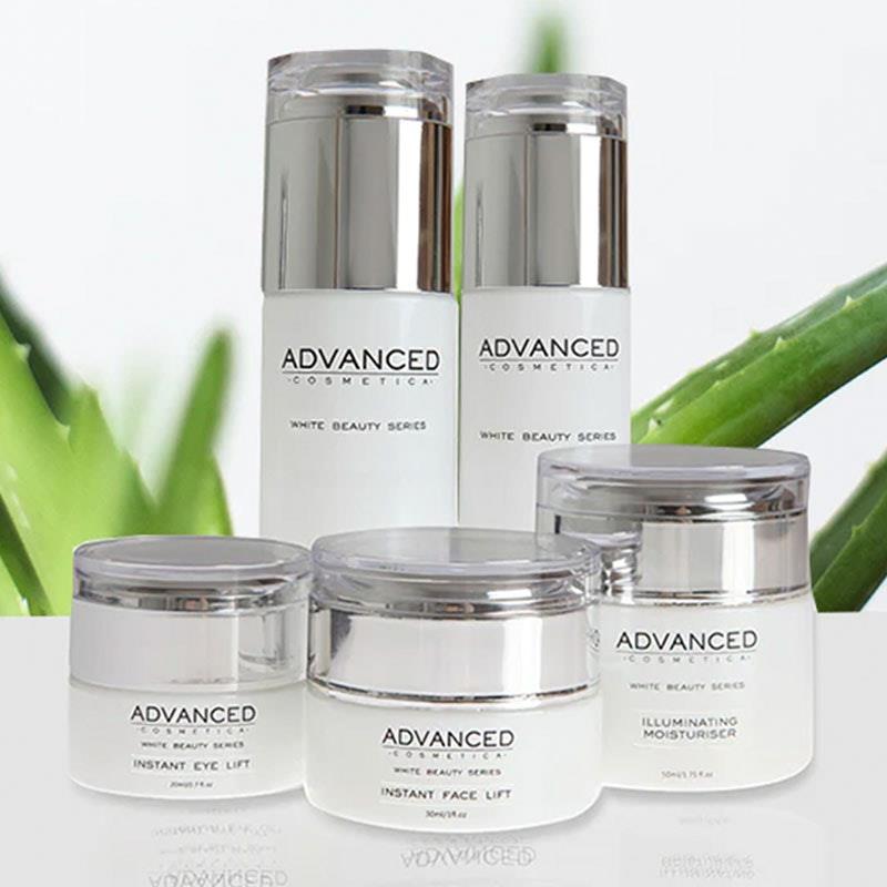 Load image into Gallery viewer, Advanced Cosmetica White Beauty Series Natural Illuminating &amp; Anti Ageing 5 Product Gift Set
