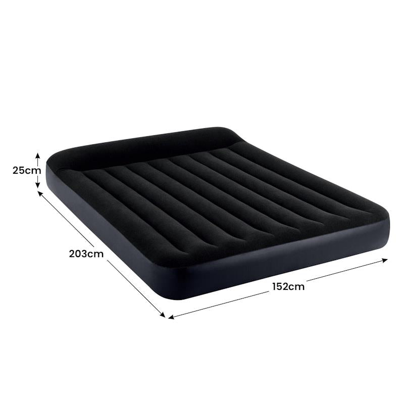 Load image into Gallery viewer, Intex Dura-Beam Classic Inflatable Airbed Mattress w/ Pillow Rest Black Queen
