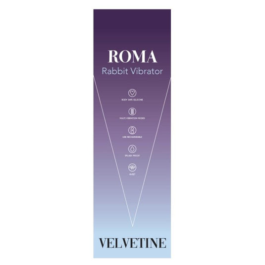 Velvetine Roma Rabbit Vibrator Purple 1pc
